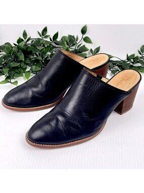 Madewell The Harper Mule stacked heels in true black size 7.5